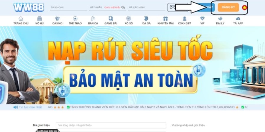 Nạp – rút tiền tại nhà cái Ww88 cực nhanh chóng